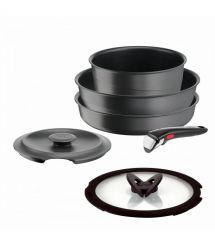 Tefal Tefal Ingenio Inspiration Cookware Set, 6 pieces, aluminum, glass, bakelite, black