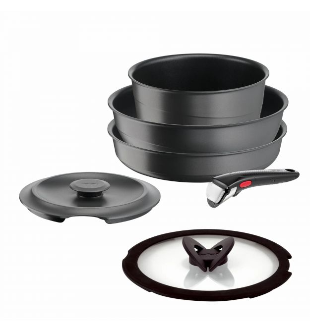 Tefal Tefal Ingenio Inspiration Cookware Set, 6 pieces, aluminum, glass, bakelite, black