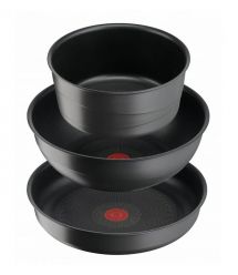 Tefal Tefal Ingenio Inspiration Cookware Set, 6 pieces, aluminum, glass, bakelite, black