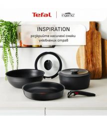 Tefal Tefal Ingenio Inspiration Cookware Set, 6 pieces, aluminum, glass, bakelite, black