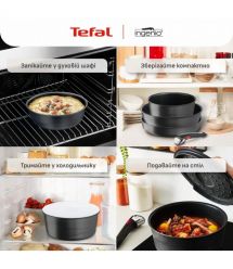 Tefal Tefal Ingenio Inspiration Cookware Set, 6 pieces, aluminum, glass, bakelite, black