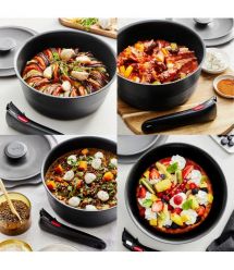 Tefal Tefal Ingenio Inspiration Cookware Set, 6 pieces, aluminum, glass, bakelite, black