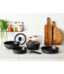 Tefal Tefal Ingenio Inspiration Cookware Set, 6 pieces, aluminum, glass, bakelite, black