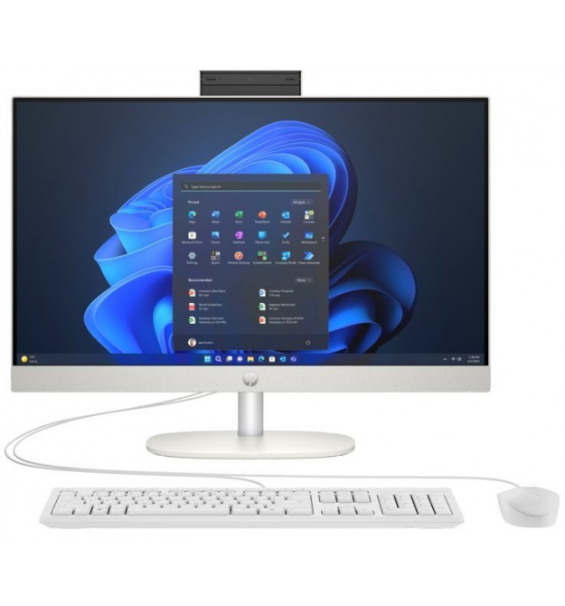 HP Комп'ютер персональний моноблок HP 240-G10 23.8" FHD IPS AG, Intel i5-1334U, 16GB, F512GB, UMA, WiFi, кл+м, 3р, DOS, білий