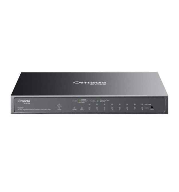 TP-Link Коммутатор ES210GP 9xGE (8xPoE), 1xSFP/RJ45. 63W, WebSmart