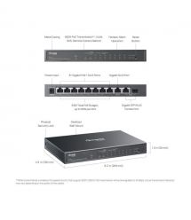 TP-Link Коммутатор ES210GP 9xGE (8xPoE), 1xSFP/RJ45. 63W, WebSmart