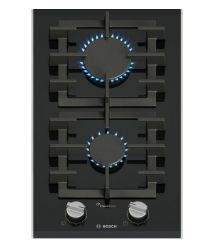 Bosch Варильна поверхня Bosch газова на склі, 30см, Доміно, чавун, чорний