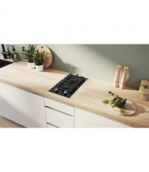 Bosch Варильна поверхня Bosch газова на склі, 30см, Доміно, чавун, чорний