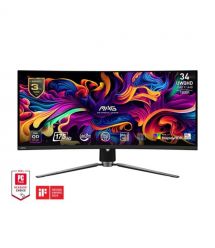 MSI Монітор MSI 34" MAG 341CQP 2xHDMI, DP, USB-C, 2xUSB, QD-OLED, 3440x1440, 21:9, 175Hz, 0.03ms, sRGB 139%, CURVED, Free