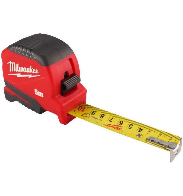 Milwaukee Pro Compact Tape Measure, 3m x 19mm with a reel lock, ABS plastic