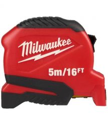 Milwaukee Pro Compact Tape Measure, 5m x 19mm with a reel lock, ABS plastic