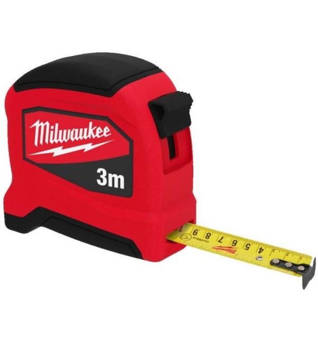 Milwaukee WIDE BLADE Tape Measure, 8m x 26ft x 33mm, with a reel lock, ABS plastic