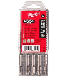 Milwaukee SDS-PLUS M2 concrete drill set, 5.5-8mm, case 5pcs