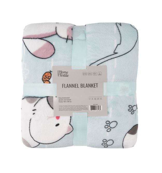 ARDESTO Плед Ardesto Flannel 160х200см, 100% поліестер, милі котики