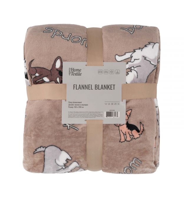 ARDESTO Плед Ardesto Flannel 160х200см, 100% поліестер, песики в окулярах