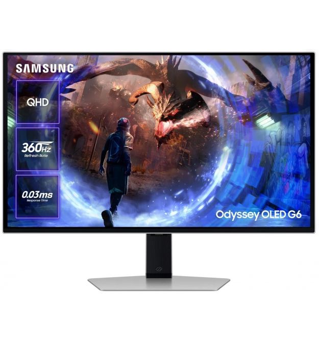 Samsung Монітор Samsung 27" G60SD HDMI, DP, USB, OLED, 2560x1440, 360Hz, 0.3ms. FreeSync Premium Pro