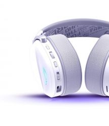 ASUS Гарнитура игровая ROG Pelta, USB-A/BT/WL, RGB, 1.8м, белый