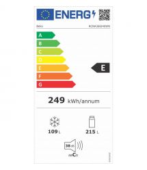 Beko Ref Beko with bottom freezer, 186x60x67, ref-215L, freez.-109L, 2doors, E, NF, white
