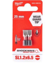 Milwaukee Shockwave Bits, SL1, 2x6, 5x25mm, 2-piece set