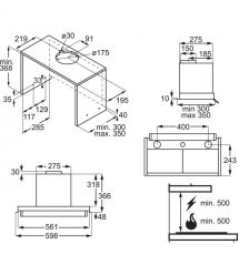 Electrolux Витяжка Electrolux вбудована, 60см, 600м.куб/год., чорний