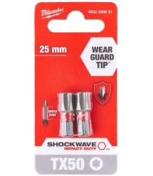 Milwaukee Shockwave Bits, TX50x25mm, 2-piece set