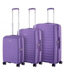 2E Набір валіз 2E, Aero, поліпропілен, (L+M+S),TSA, 4 колеса, EXP, лавандовий
