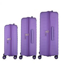 2E Набір валіз 2E, Aero, поліпропілен, (L+M+S),TSA, 4 колеса, EXP, лавандовий