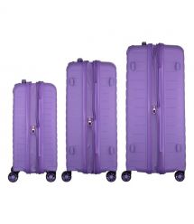 2E Набір валіз 2E, Aero, поліпропілен, (L+M+S),TSA, 4 колеса, EXP, лавандовий