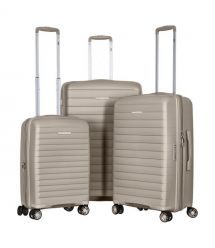 2E Набір валіз 2E, Aero, поліпропілен, (L+M+S),TSA, 4 колеса, EXP, сіро-коричневий