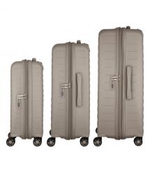 2E Набір валіз 2E, Aero, поліпропілен, (L+M+S),TSA, 4 колеса, EXP, сіро-коричневий
