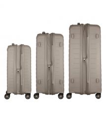 2E Набір валіз 2E, Aero, поліпропілен, (L+M+S),TSA, 4 колеса, EXP, сіро-коричневий