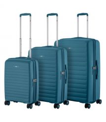 2E Набір валіз 2E, Aero, поліпропілен, (L+M+S),TSA, 4 колеса, EXP, синій