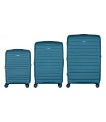 2E Набір валіз 2E, Aero, поліпропілен, (L+M+S),TSA, 4 колеса, EXP, синій