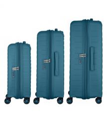 2E Набір валіз 2E, Aero, поліпропілен, (L+M+S),TSA, 4 колеса, EXP, синій