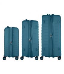2E Набір валіз 2E, Aero, поліпропілен, (L+M+S),TSA, 4 колеса, EXP, синій