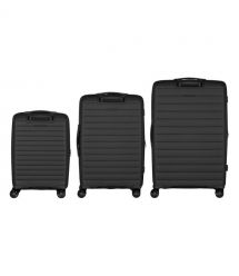 2E Набір валіз 2E, Aero, поліпропілен, (L+M+S),TSA, 4 колеса, EXP, чорний