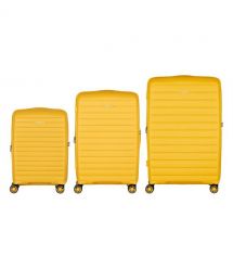 2E Набір валіз 2E, Aero, поліпропілен, (L+M+S),TSA, 4 колеса, EXP, бурштиново-жовтий