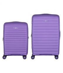 2E Набір валіз 2E, Aero, поліпропілен, (M+S),TSA, 4 колеса, EXP, лавандовий