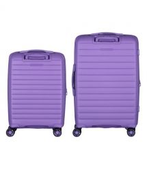 2E Набір валіз 2E, Aero, поліпропілен, (M+S),TSA, 4 колеса, EXP, лавандовий