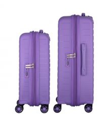 2E Набір валіз 2E, Aero, поліпропілен, (M+S),TSA, 4 колеса, EXP, лавандовий