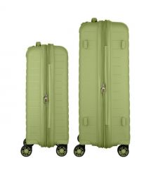 2E Набір валіз 2E, Aero, поліпропілен, (M+S),TSA, 4 колеса, EXP, оливково-зелений