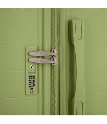2E Набір валіз 2E, Aero, поліпропілен, (M+S),TSA, 4 колеса, EXP, оливково-зелений