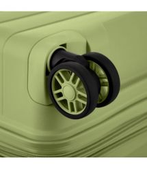 2E Набір валіз 2E, Aero, поліпропілен, (M+S),TSA, 4 колеса, EXP, оливково-зелений