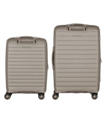 2E Набір валіз 2E, Aero, поліпропілен, (M+S),TSA, 4 колеса, EXP, сіро-коричневий