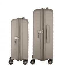 2E Набір валіз 2E, Aero, поліпропілен, (M+S),TSA, 4 колеса, EXP, сіро-коричневий