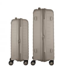 2E Набір валіз 2E, Aero, поліпропілен, (M+S),TSA, 4 колеса, EXP, сіро-коричневий