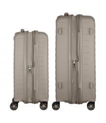 2E Набір валіз 2E, Aero, поліпропілен, (M+S),TSA, 4 колеса, EXP, сіро-коричневий