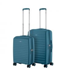 2E Набір валіз 2E, Aero, поліпропілен, (M+S),TSA, 4 колеса, EXP, синій