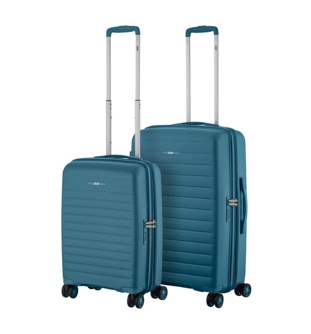 2E Набір валіз 2E, Aero, поліпропілен, (M+S),TSA, 4 колеса, EXP, синій