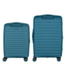 2E Набір валіз 2E, Aero, поліпропілен, (M+S),TSA, 4 колеса, EXP, синій